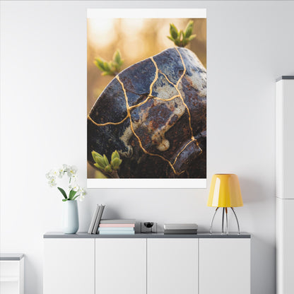 Fukinsei Rust Patina Canvas Art - Kintsugi Gold Repair