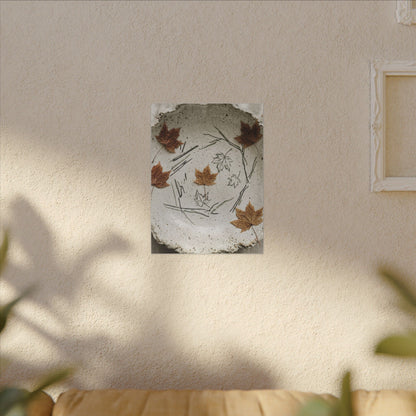 Ceramic Bowl Autumn Canvas Art | Japandi Elegant Design