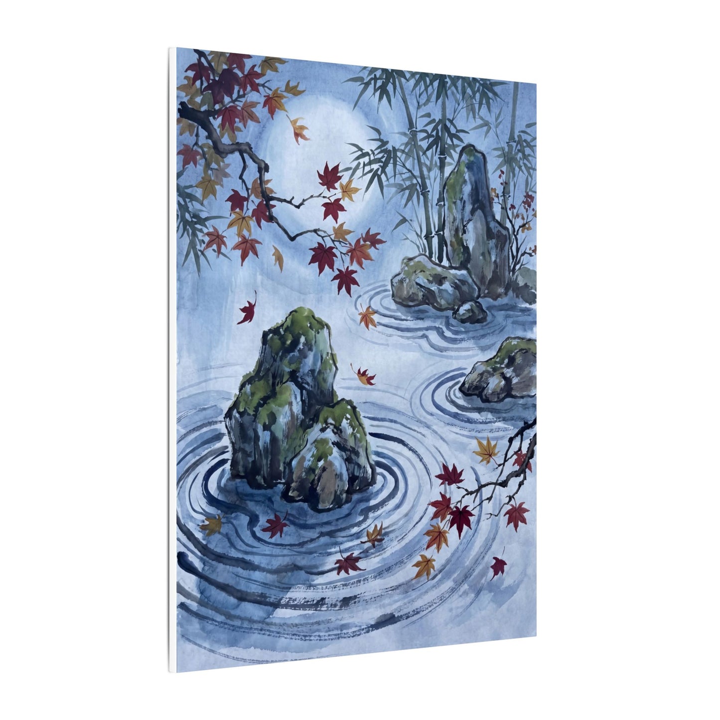 Rock Garden Autumn Canvas Art | Zen Tranquil Design