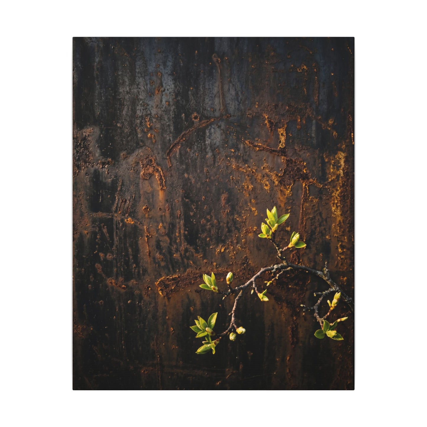 Golden Hour Rust Patina Canvas Art - Dark Japandi Fukinsei