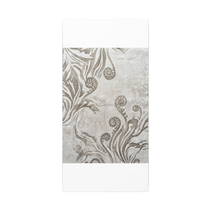 Japandi Fern Unfurling in Overcast | Japanese Pattern Canvas Art