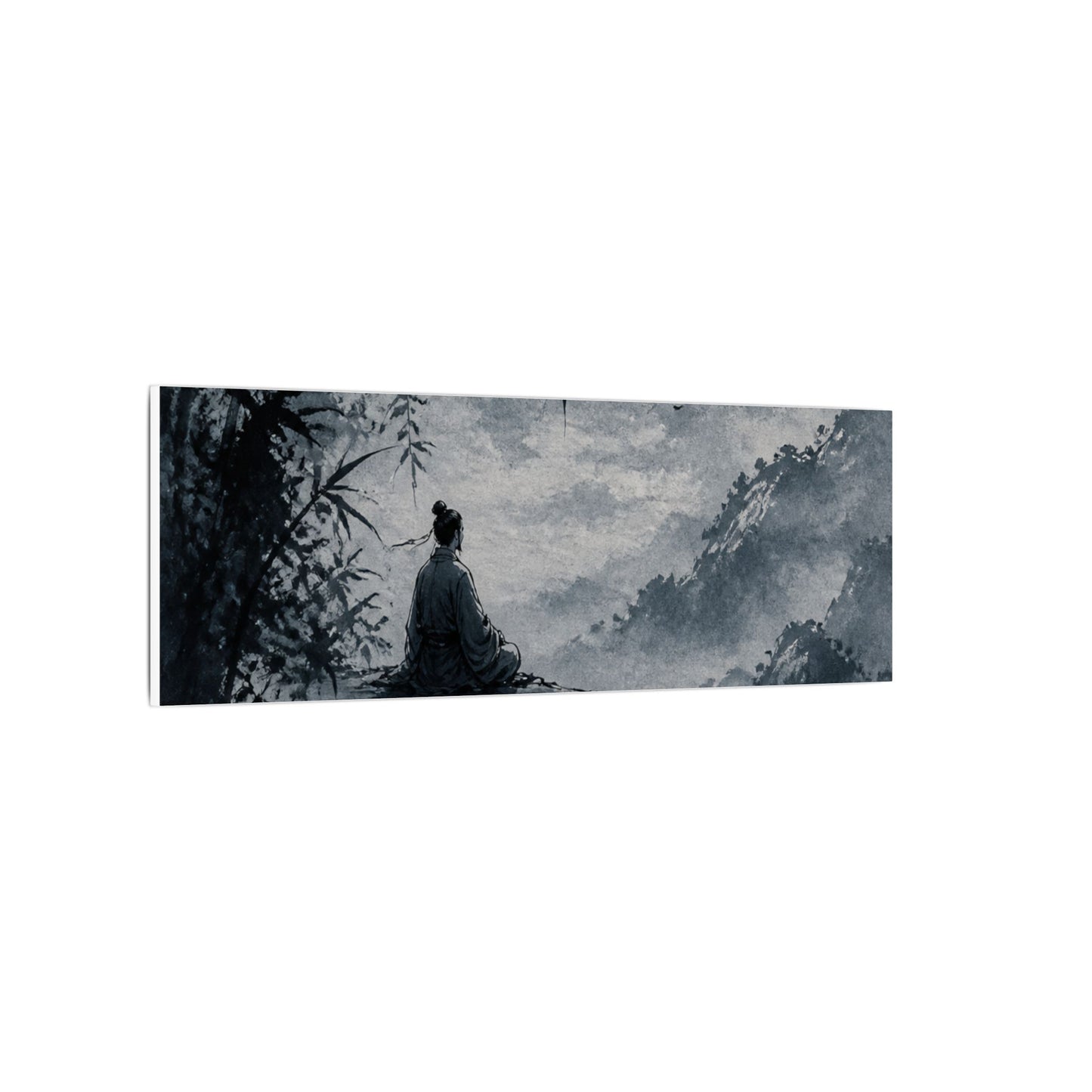 Ink Brushstroke Sumi E Canvas Art | Serene Zen Art