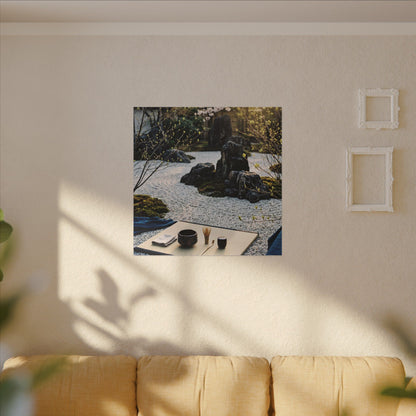 Zen Tea Ceremony in Golden Hour | Karesansui Canvas Art