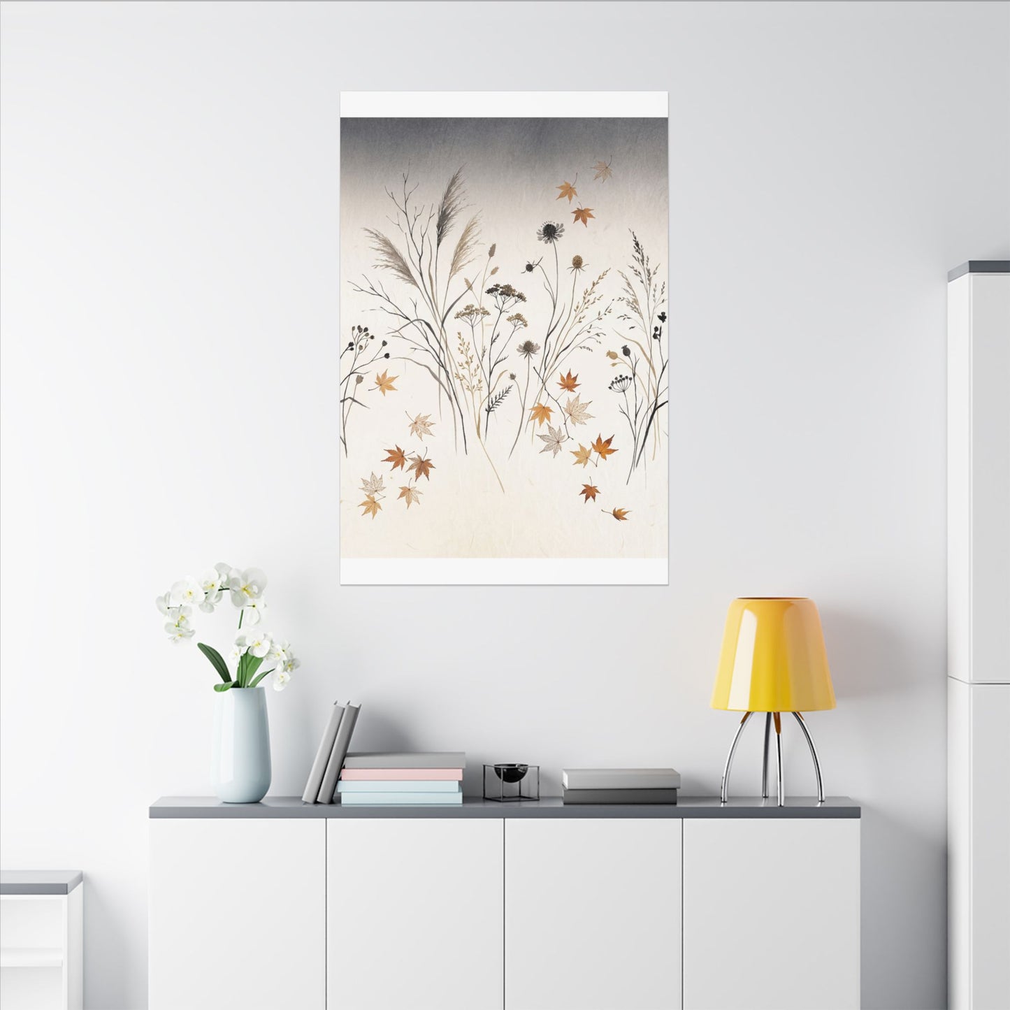 Dawn Dried Flowers Canvas Art - Japandi Kanso