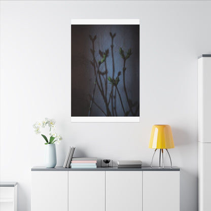 Shadow Play Spring Canvas Art | Dark Japandi Sophisticated Design
