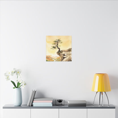 Golden Hour Pine Tree Canvas Art - Japandi Fukinsei