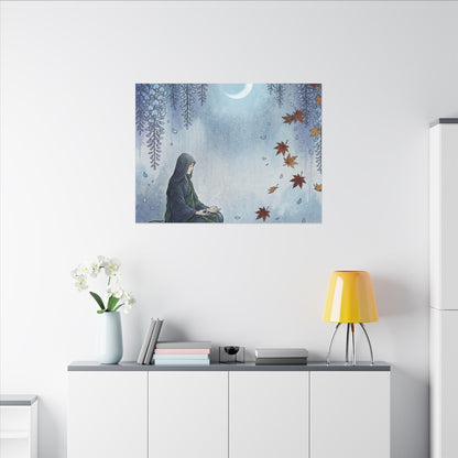 Zen Wisteria in Moonlight | Ukiyo E Inspired Canvas Art