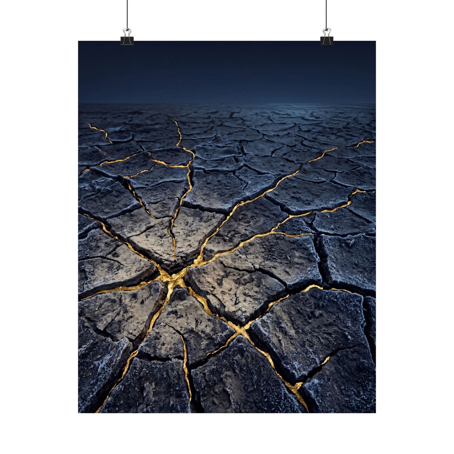 Ma Cracked Earth Wall Art Print - Kintsugi Broken Beauty