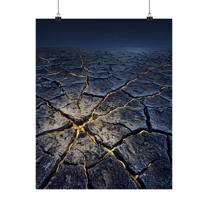 Ma Cracked Earth Wall Art Print - Kintsugi Broken Beauty