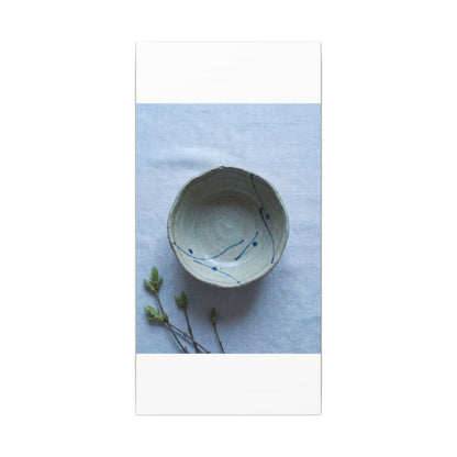 Spring Ceramic Bowl Minimal Line Canvas Art | Warm Decor