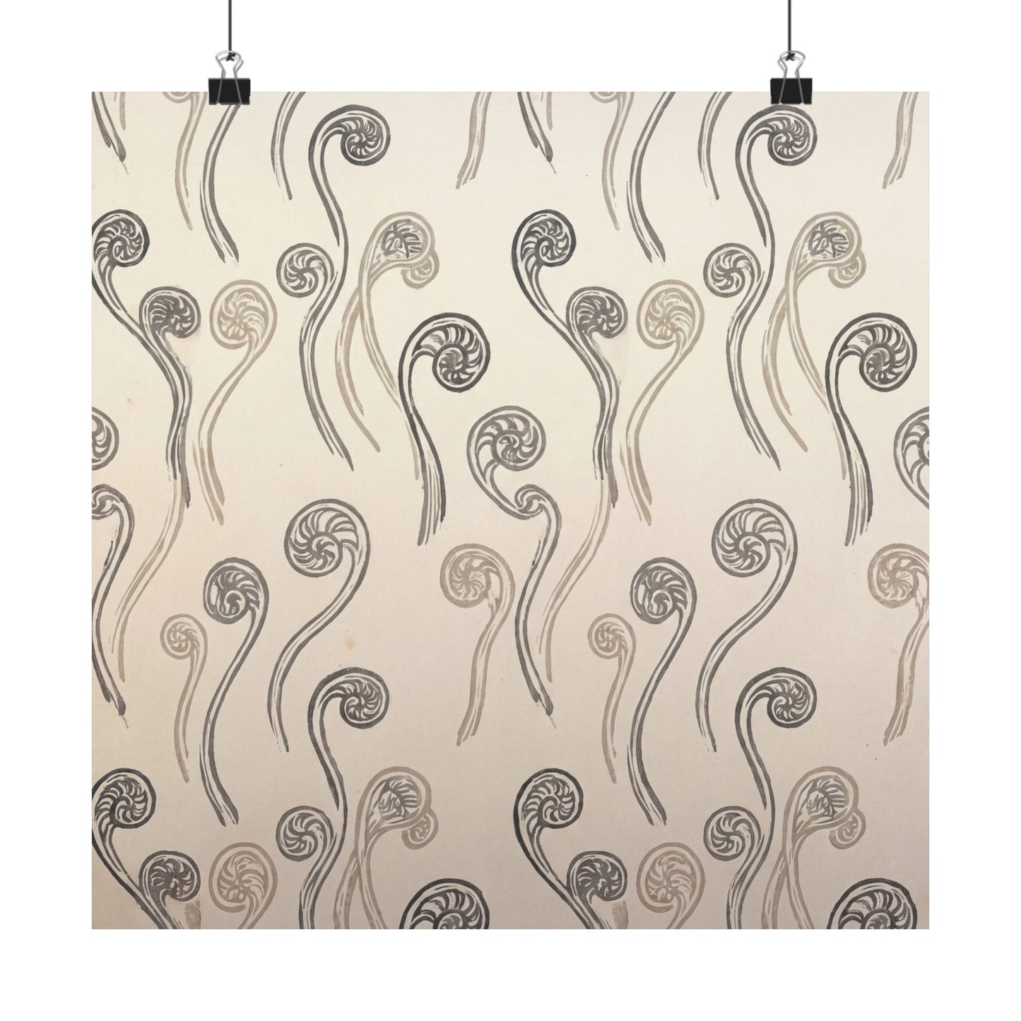 Fern Unfurling Wall Art Print | Summer Japandi Japanese Pattern Art