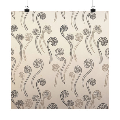 Fern Unfurling Wall Art Print | Summer Japandi Japanese Pattern Art
