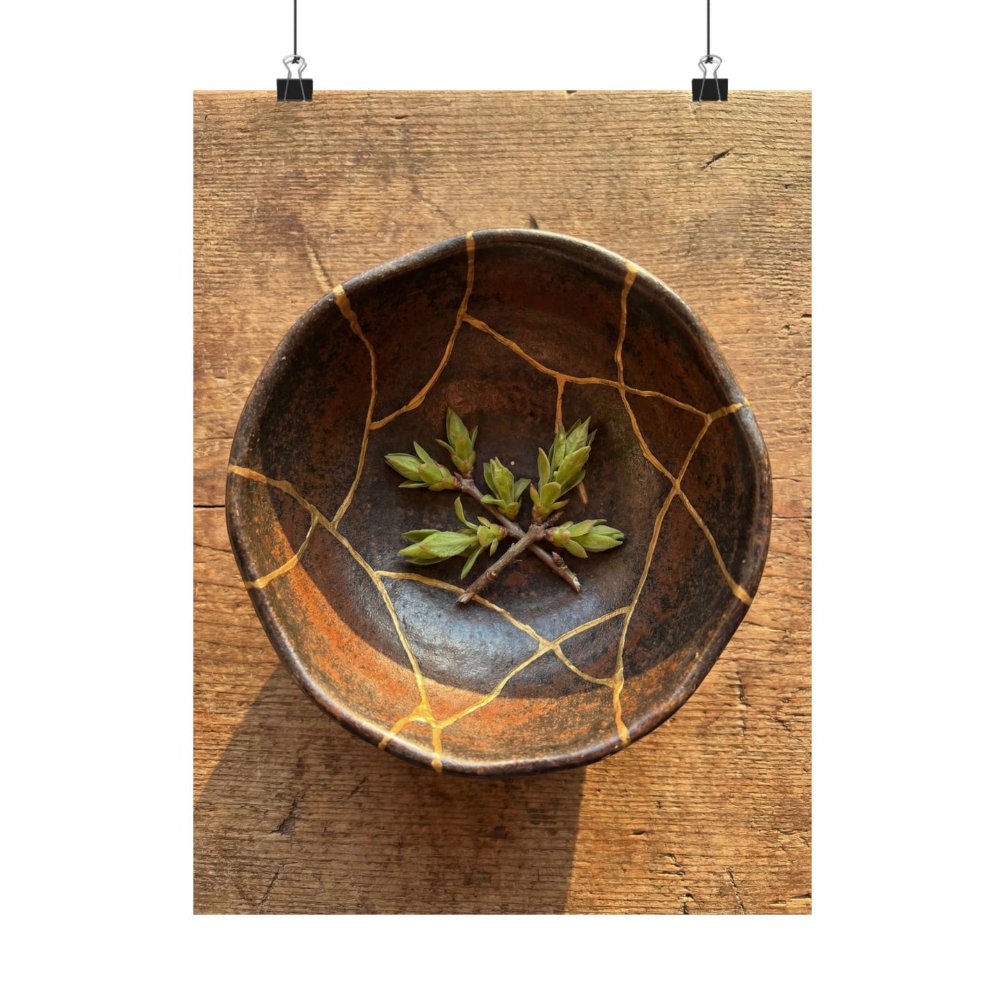 Golden Hour Ceramic Bowl Wall Art Print - Kintsugi Datsuzoku Art Print