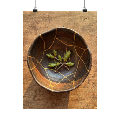 Golden Hour Ceramic Bowl Wall Art Print - Kintsugi Datsuzoku Art Print