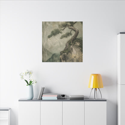 Fukinsei Pine Tree Canvas Art - Japandi Texture