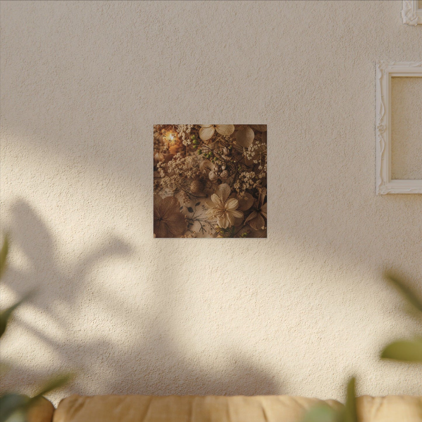 Spring Dried Flowers Japanese Pattern Canvas Art | Earthy Decor