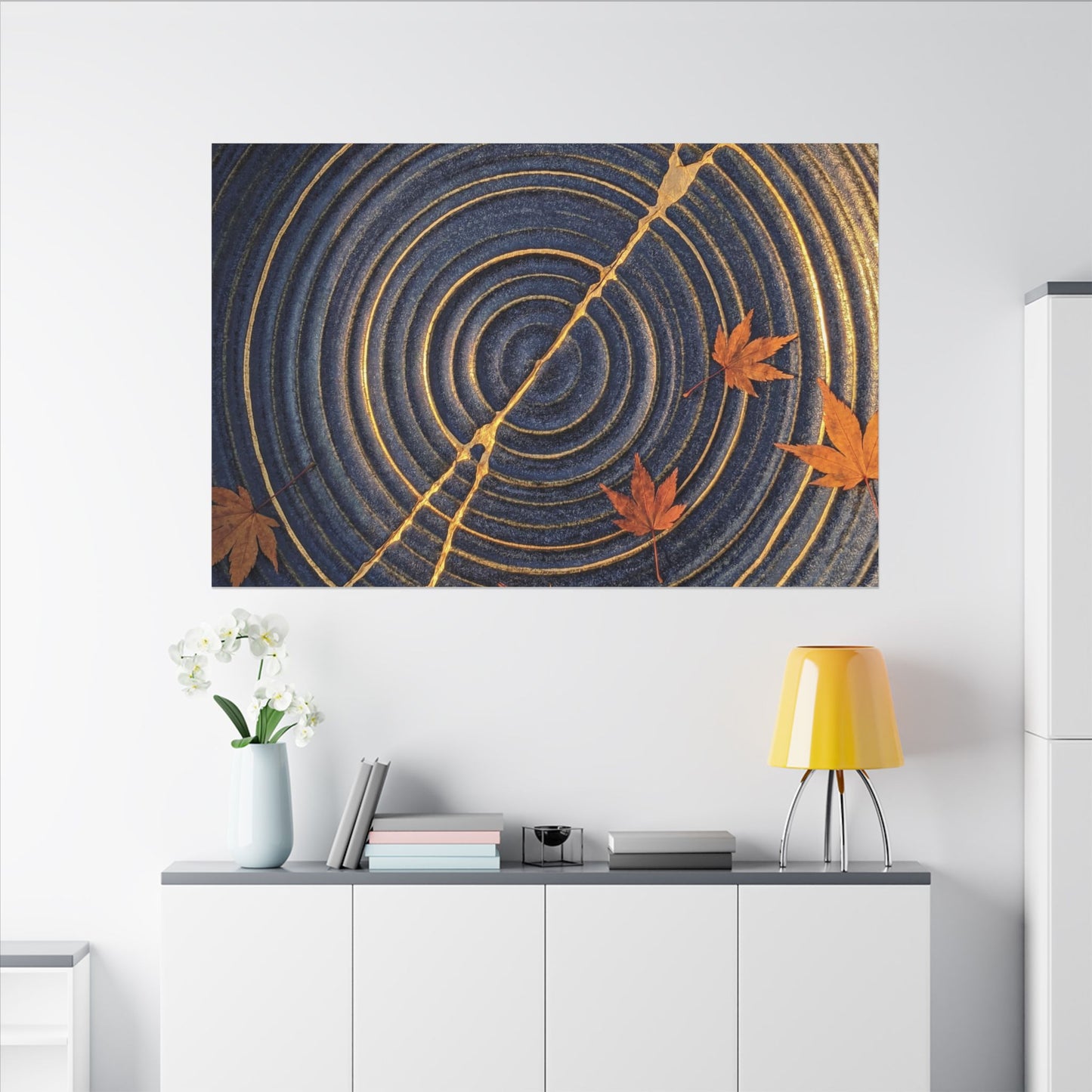 Water Ripple Gold Repair Canvas Art | Healing Kintsugi Art