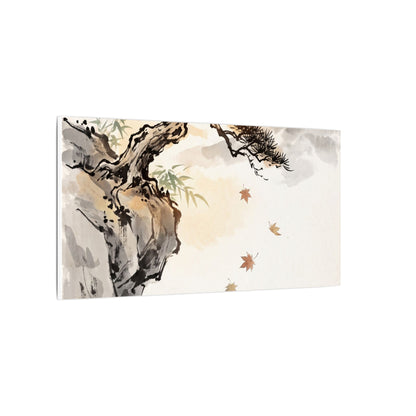 Peaceful Pine Tree Canvas Art - Sumi E Zen