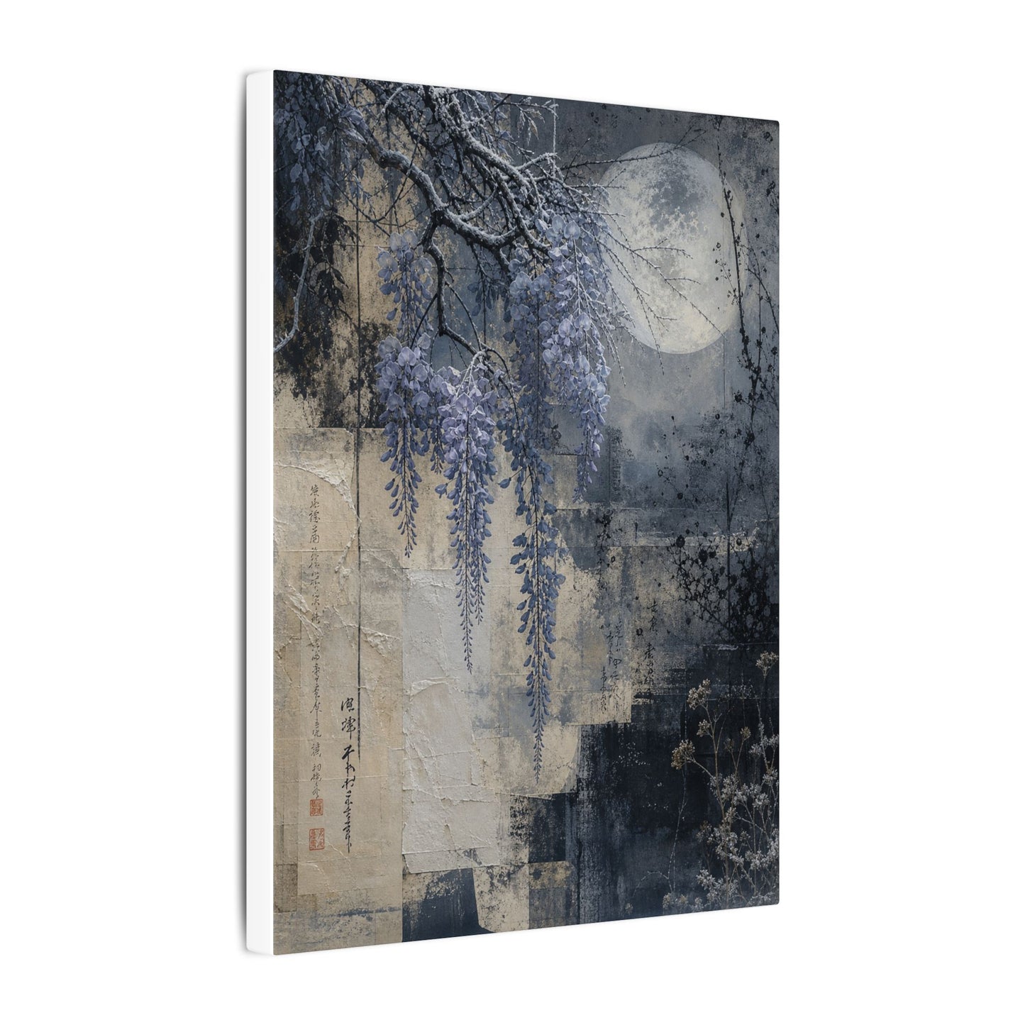 Winter Wisteria Texture Canvas Art | Elegant Decor