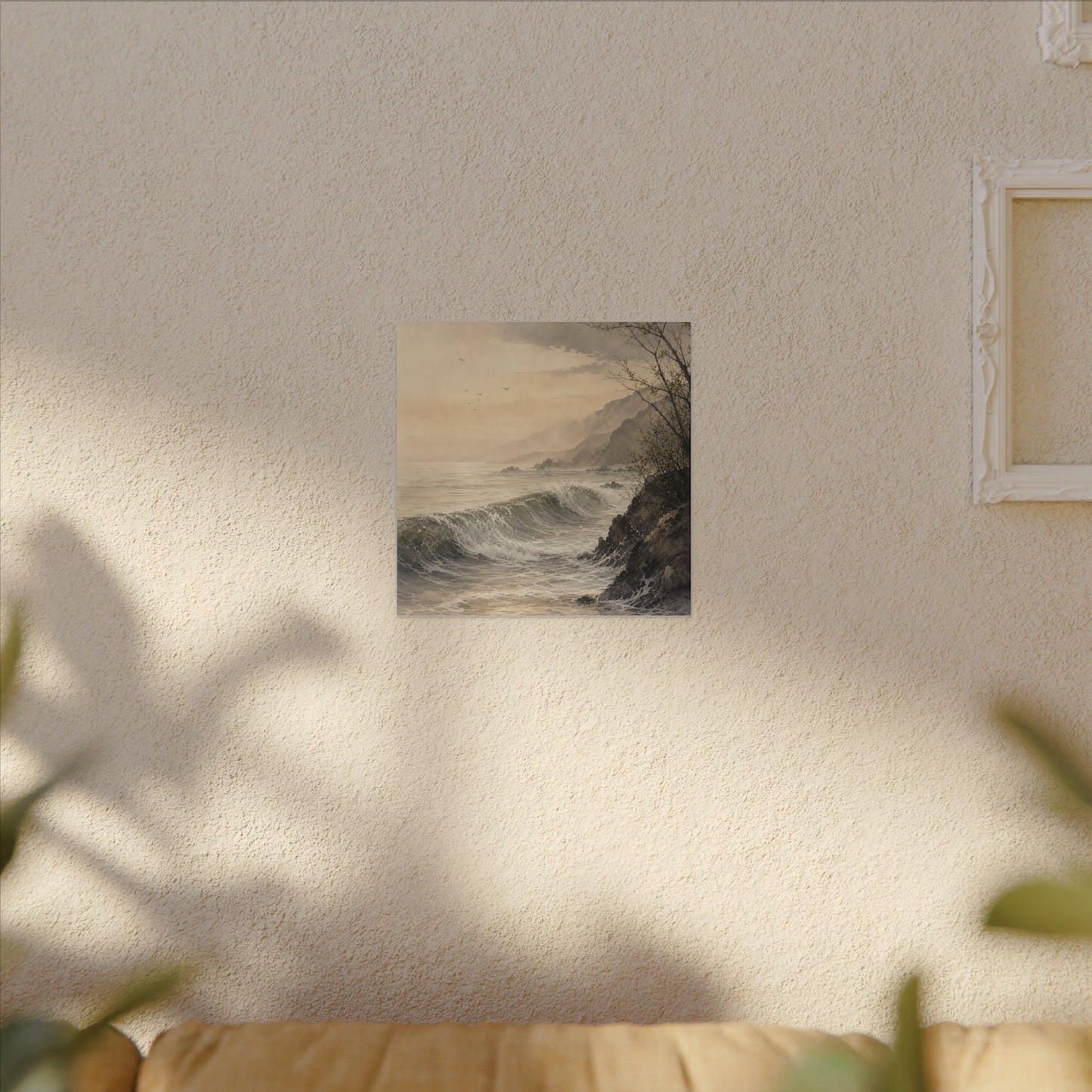 Ocean Wave Spring Canvas Art | Japandi Elegant Design