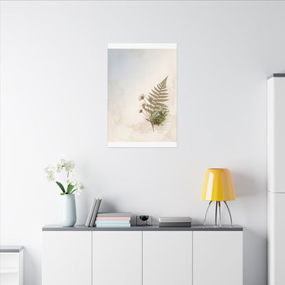 Winter Moss Close Up Herbarium Canvas Art | Enchanting Decor