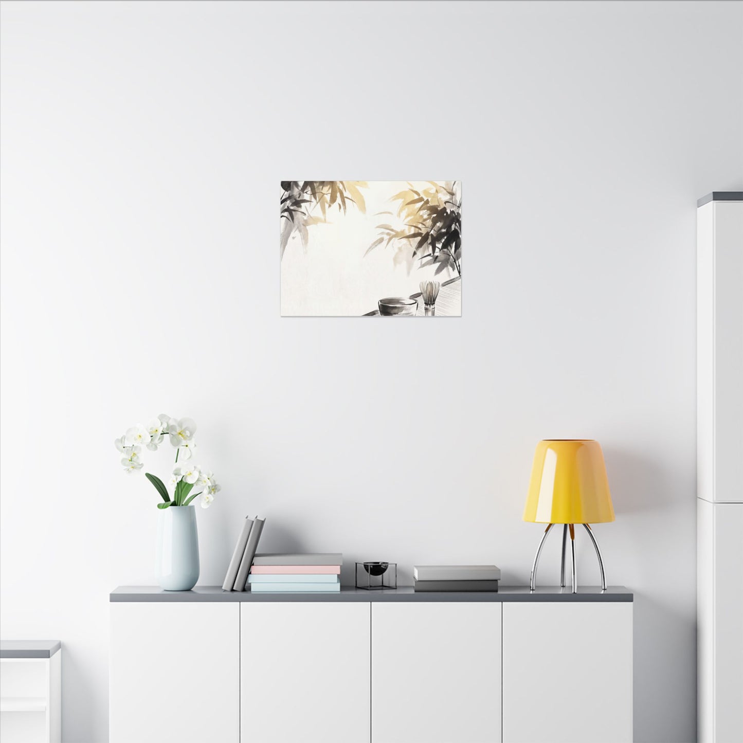 Tea Ceremony Sumi E Canvas Art | Serene Zen Art