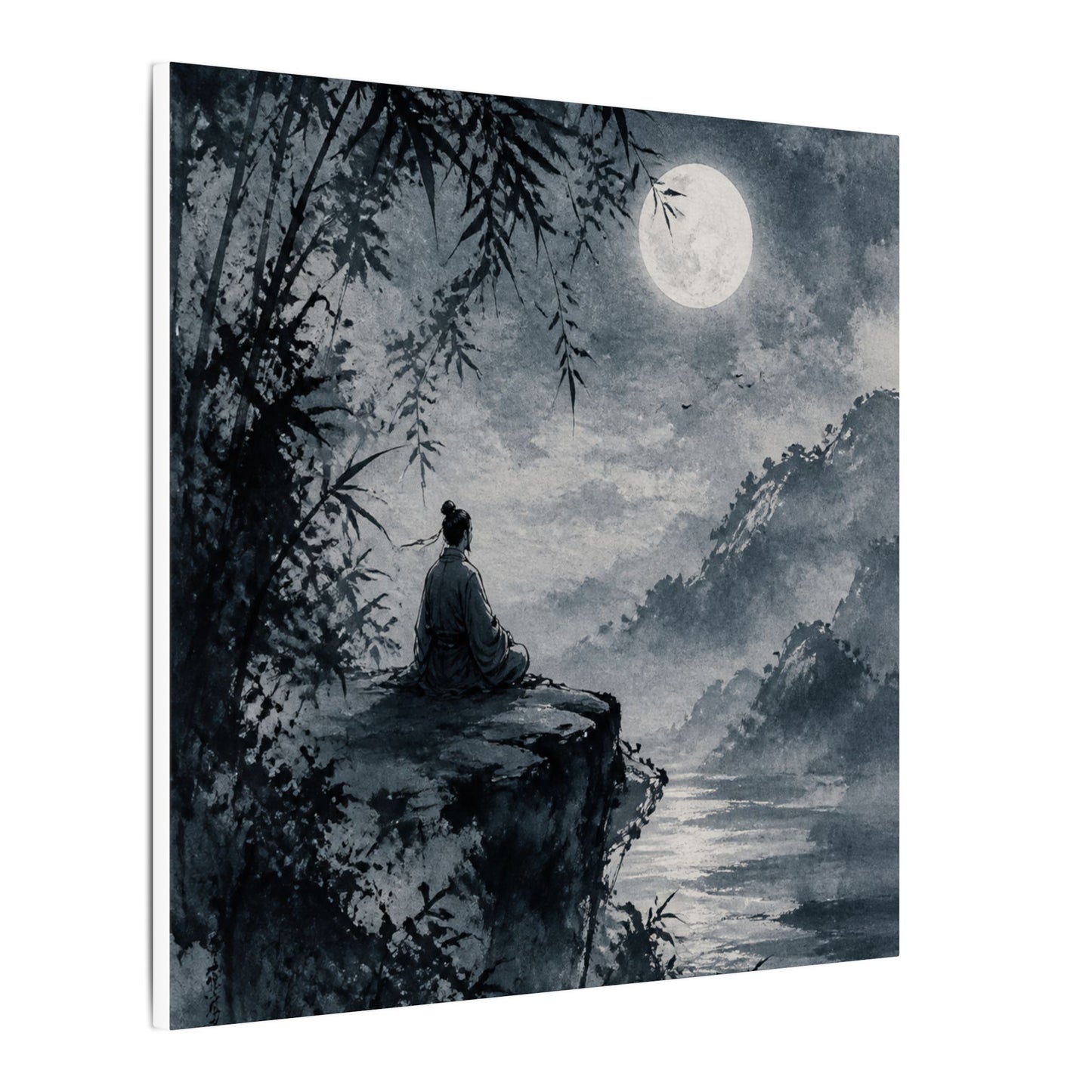 Ink Brushstroke Sumi E Canvas Art | Serene Zen Art
