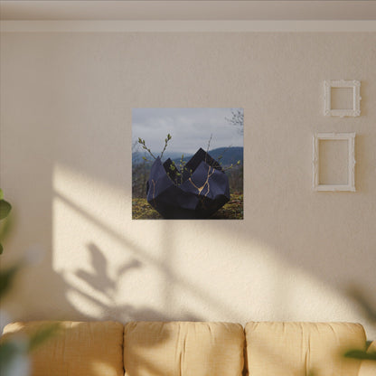 Paper Fold Canvas Art | Spring Kintsugi Gold Repair Art