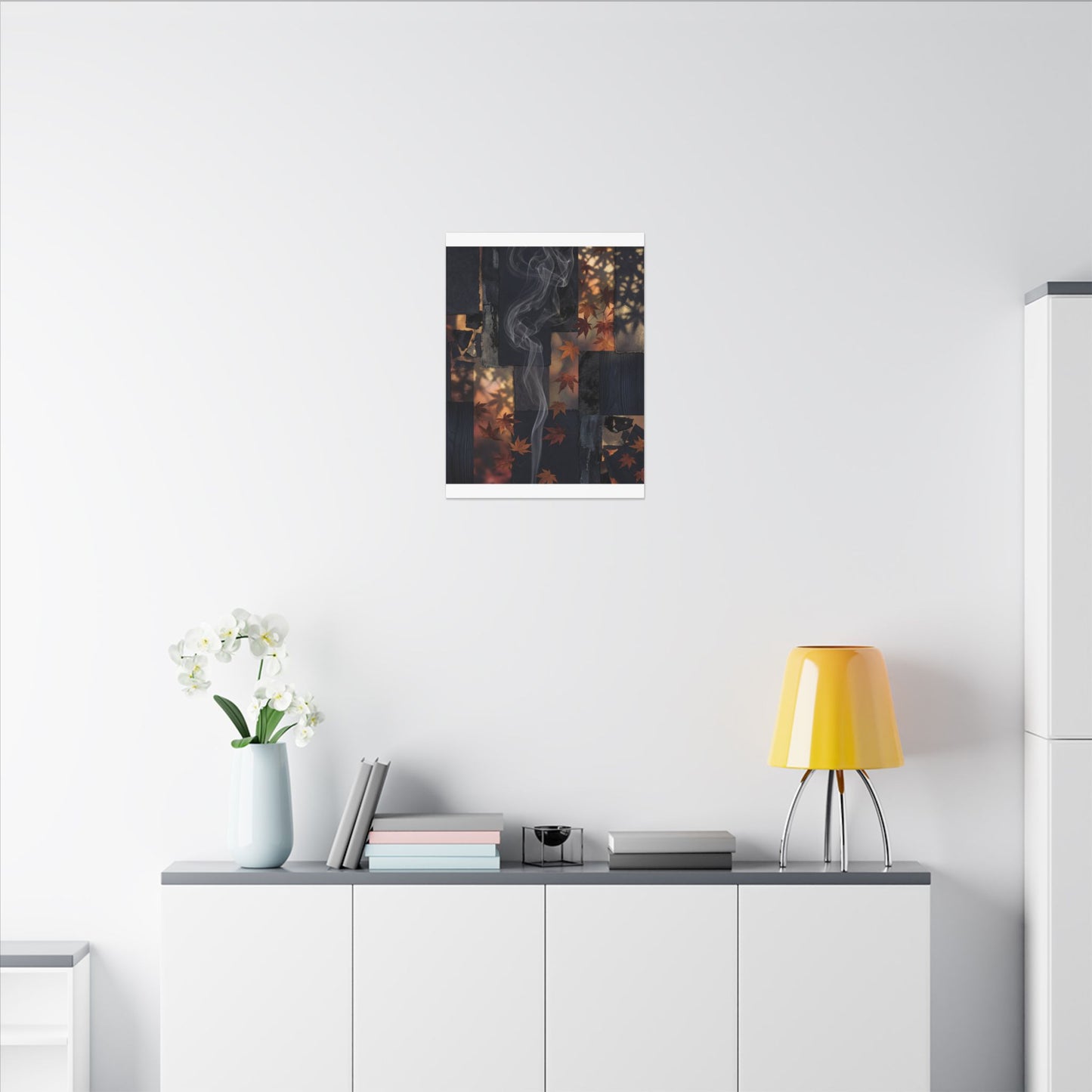 Autumn Incense Smoke Dark Texture Canvas Art | Sophisticated Decor