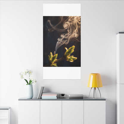Golden Hour Incense Smoke Canvas Art - Dark Japandi Kanso