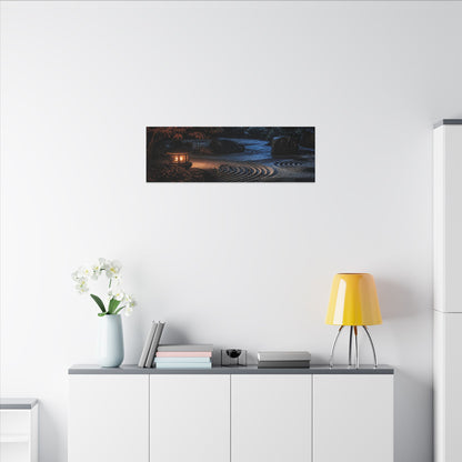 Summer Rock Garden Shadow Zen Canvas Art | Moody Decor