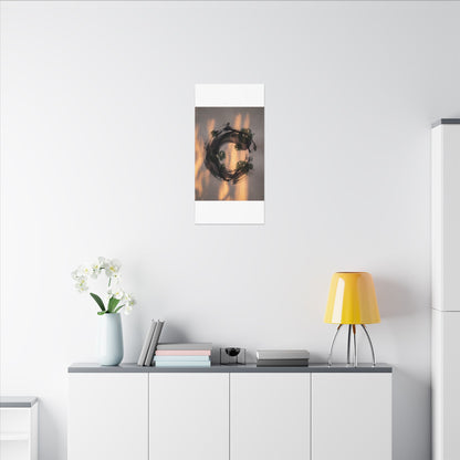 Ink Brushstroke Spring Canvas Art | Dark Japandi Bold Design