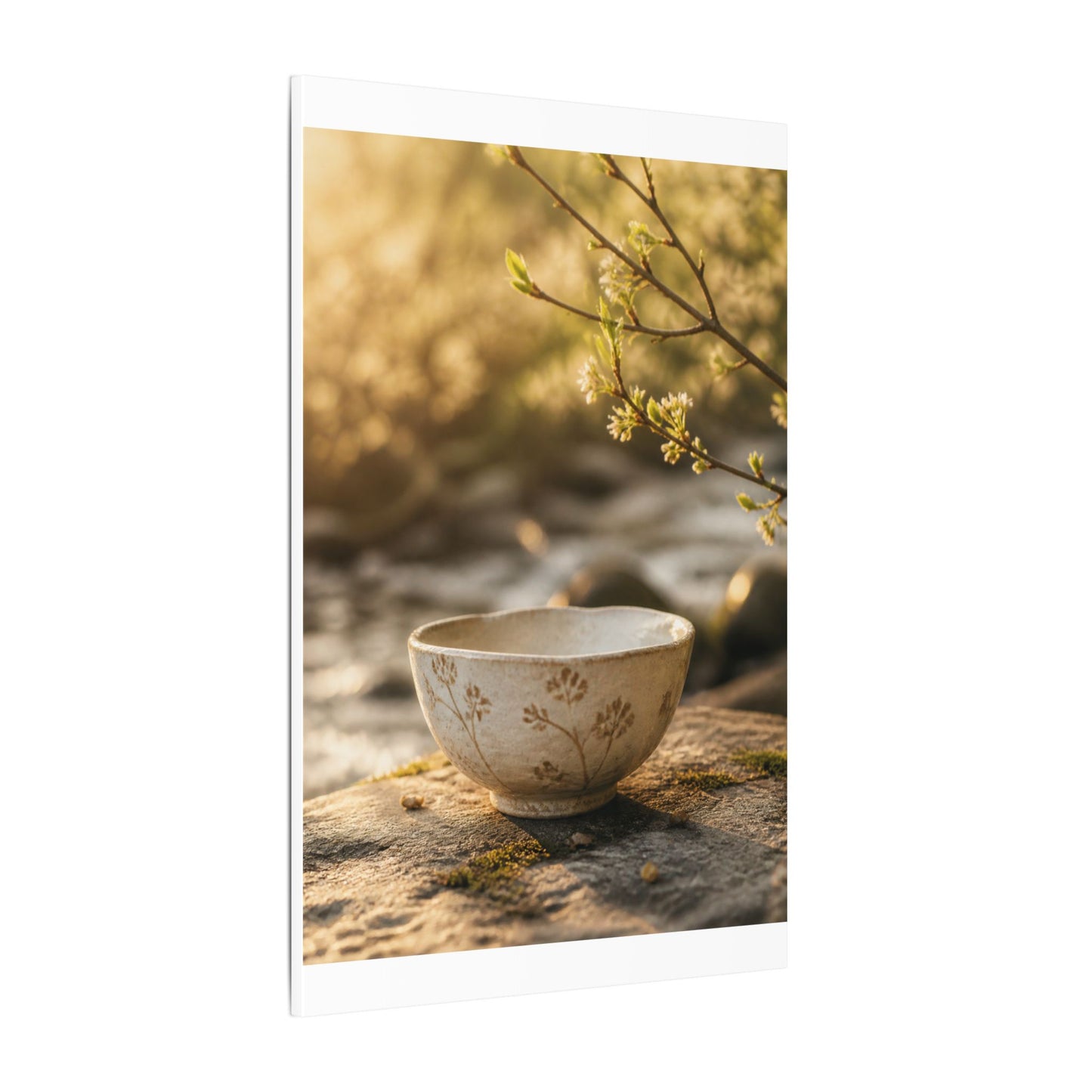 Neutral Ceramic Bowl Canvas Art - Japanese Pattern Japandi
