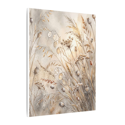 Winter Dried Flowers Watercolor Canvas Art | Warm Decor