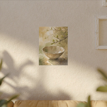 Warm Ceramic Bowl Canvas Art - Watercolor Japandi