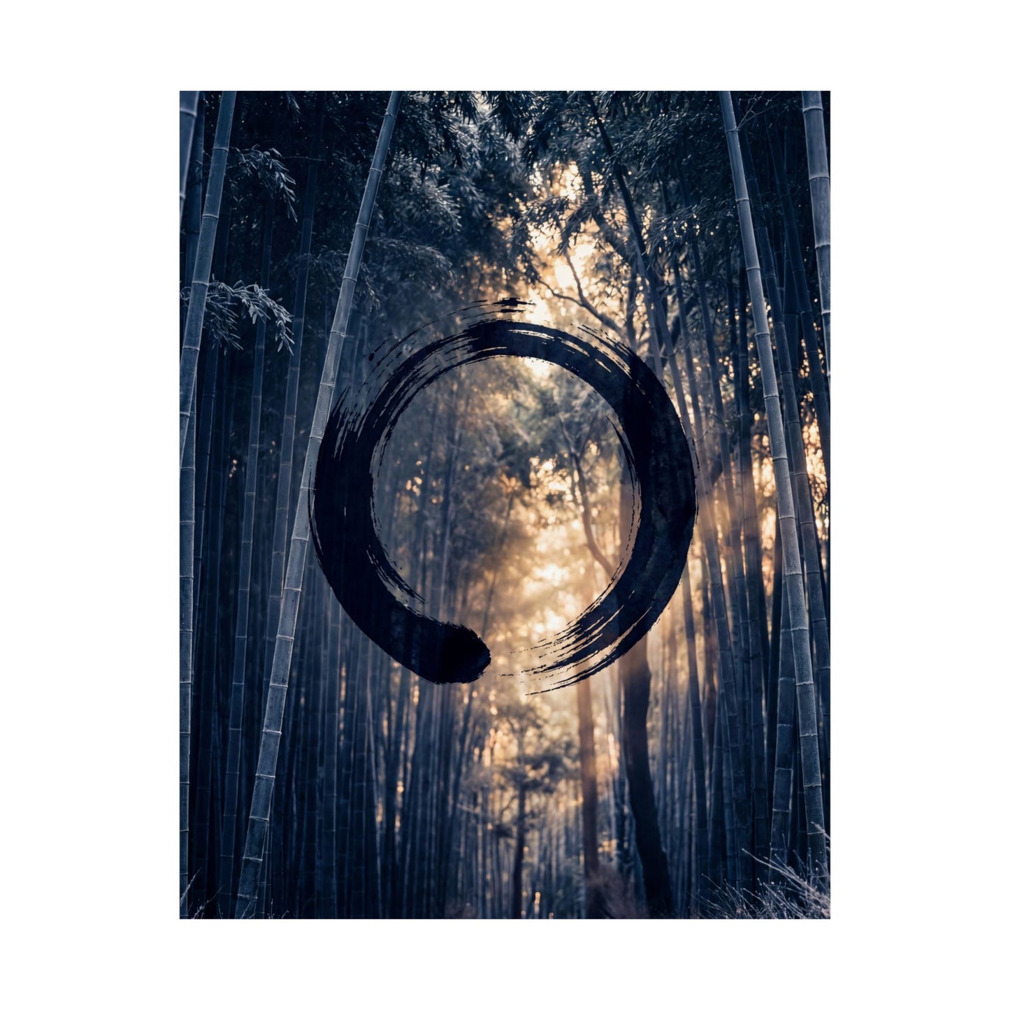 Golden Hour Bamboo Grove Wall Art Print - Zen Shibui