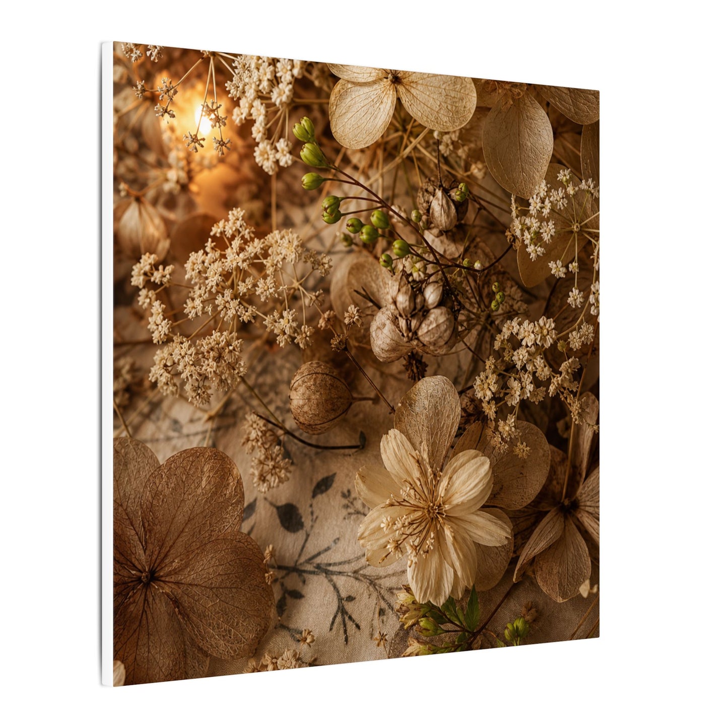 Spring Dried Flowers Japanese Pattern Canvas Art | Earthy Decor