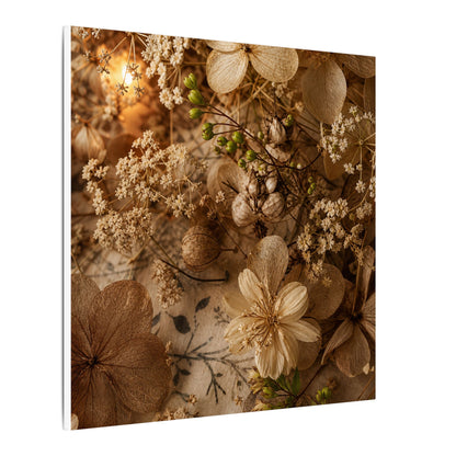 Spring Dried Flowers Japanese Pattern Canvas Art | Earthy Decor