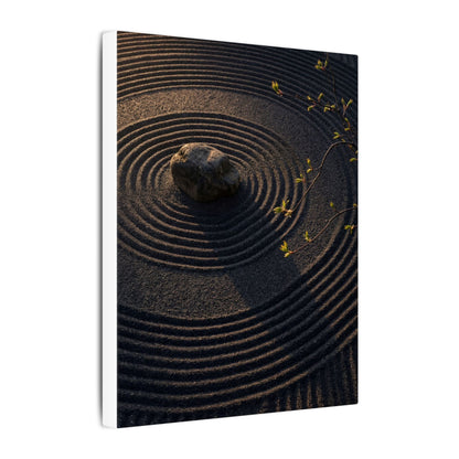 Rock Garden Shadow Zen Canvas Art | Bold Dark Japandi Art