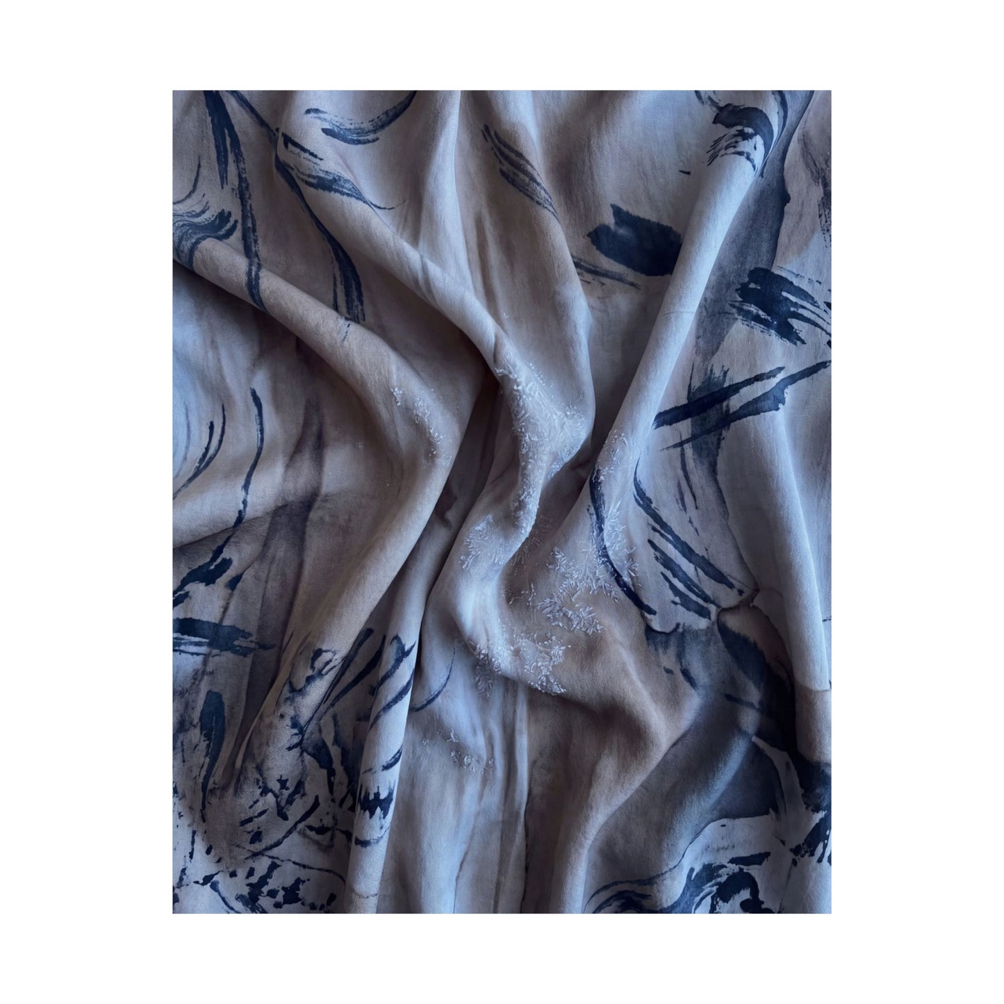 Silk Drape Wall Art Print | Winter Japandi Japanese Pattern Art