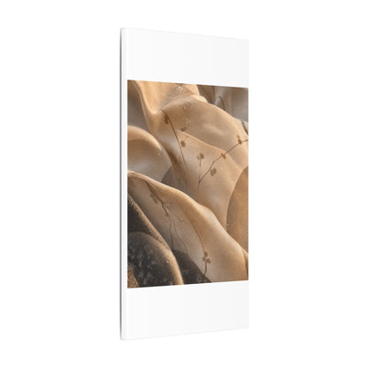 Japandi Silk Drape in Golden Hour | Japanese Pattern Canvas Art