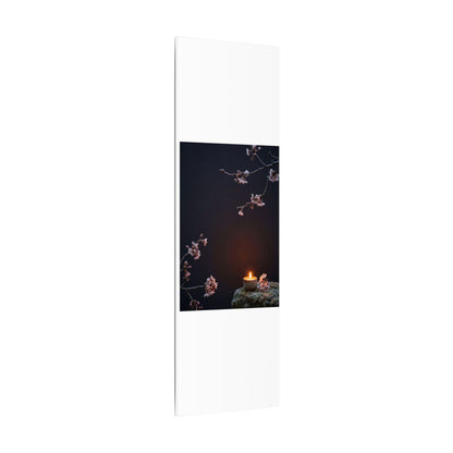 Dark Japandi Cherry Blossom in Candlelight | Moody Minimal Canvas Art