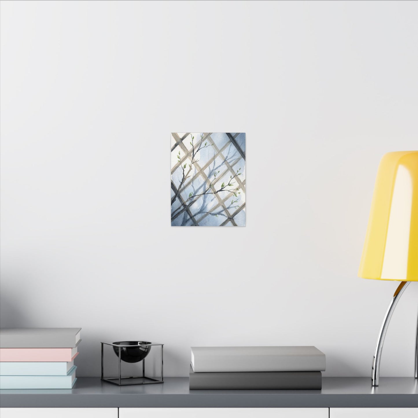Shoji Screen Canvas Art | Spring Japandi Watercolor Art