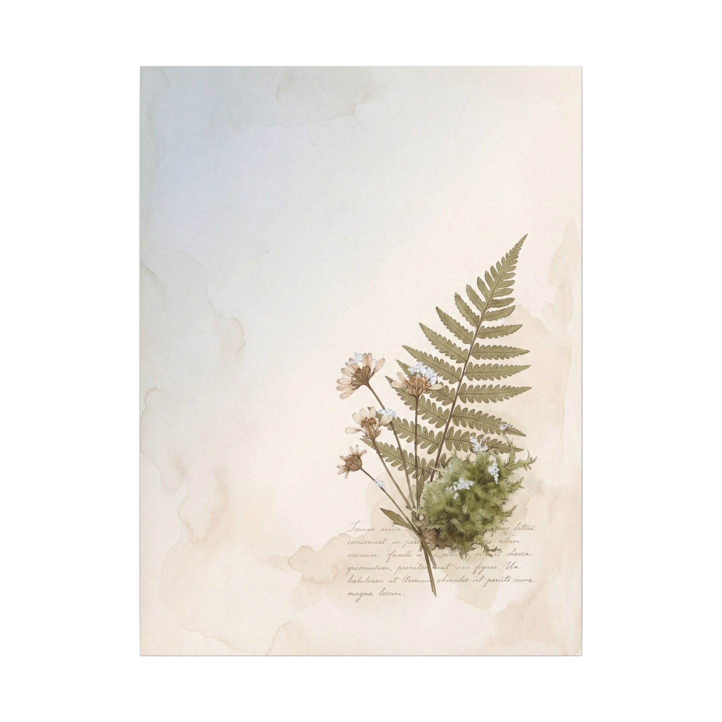Winter Moss Close Up Herbarium Canvas Art | Enchanting Decor