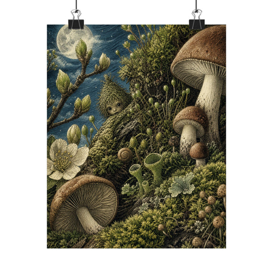 Moss Close Up Spring Wall Art Print | Cottagecore Rustic Design