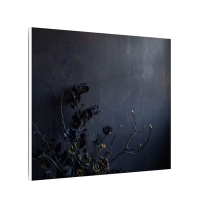 Dried Flowers Spring Canvas Art | Dark Japandi Moody Design