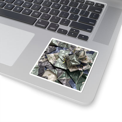 Paper Fold Japanese Pattern Sticker | Elegant Japandi Art Art Print