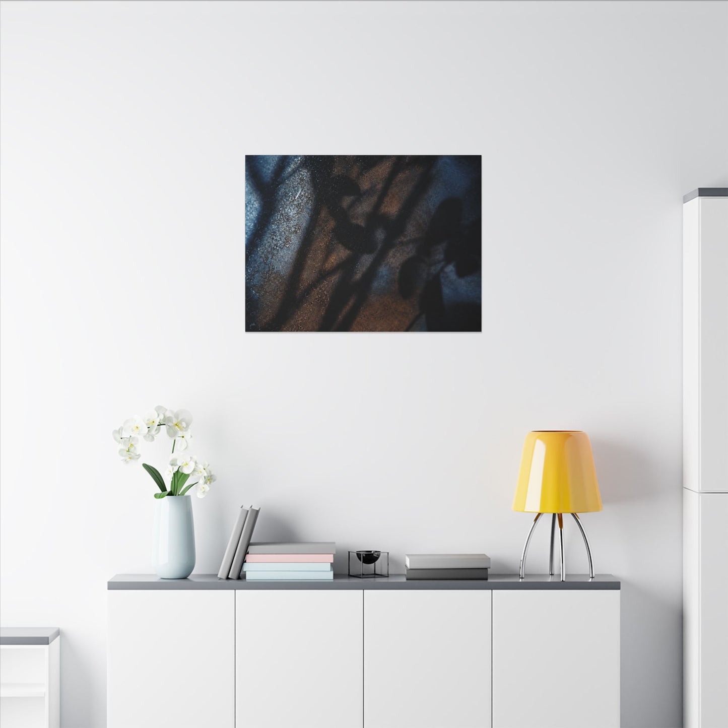 Moonlight Shadow Play Canvas Art - Dark Japandi Ma