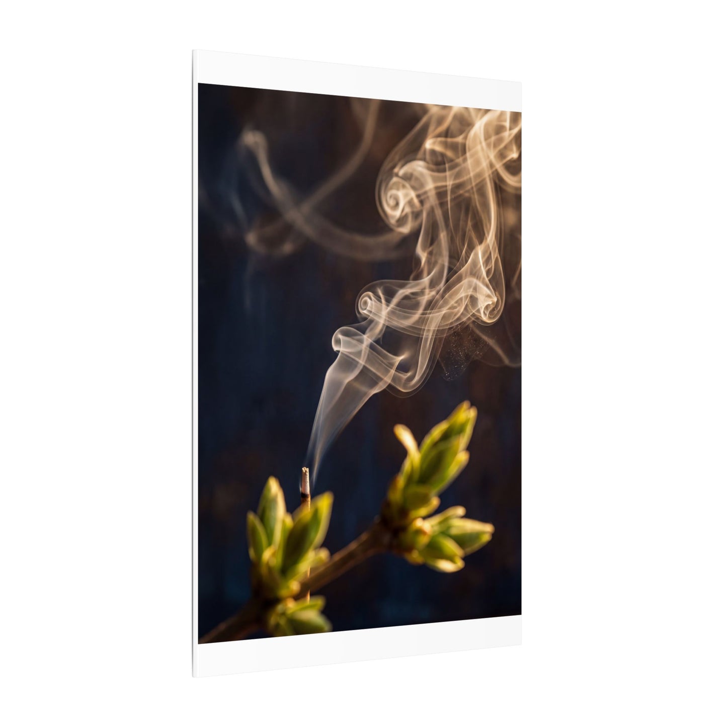 Golden Hour Incense Smoke Canvas Art - Dark Japandi Kanso