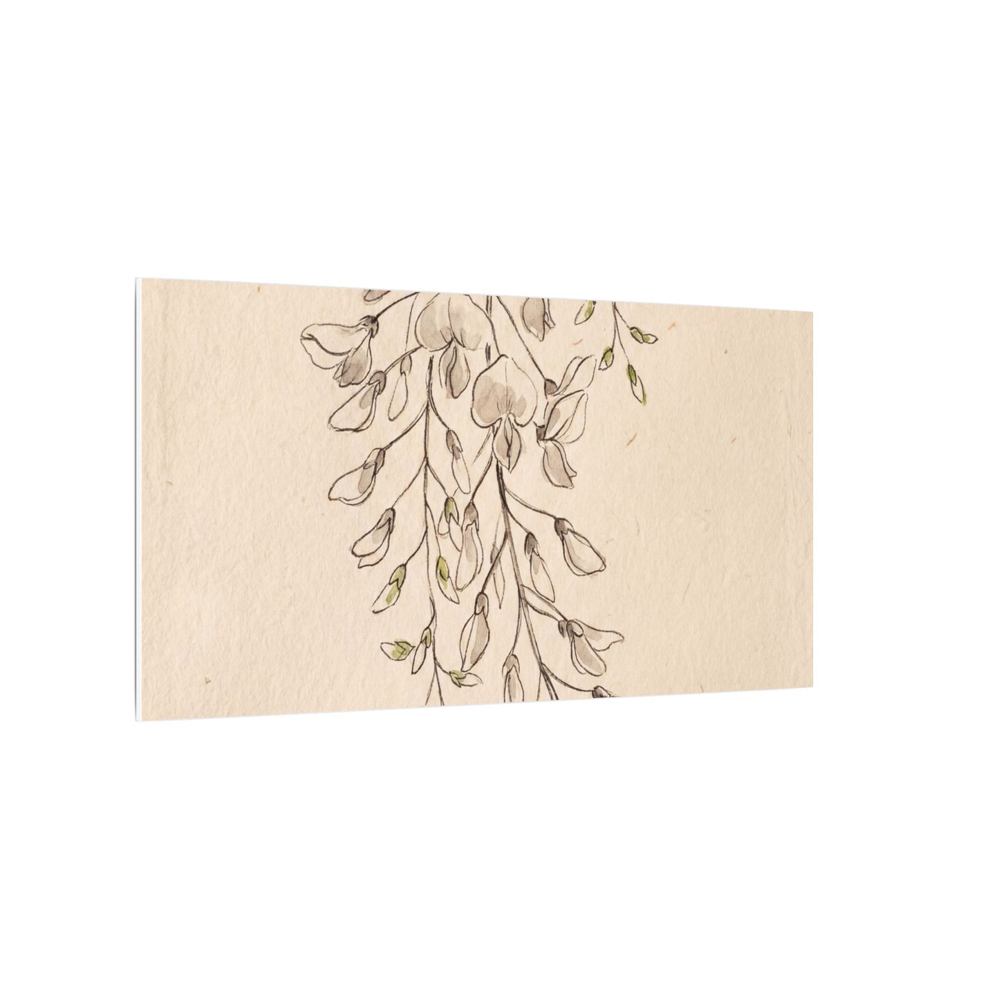 Japandi Wisteria in Golden Hour | Minimal Line Canvas Art